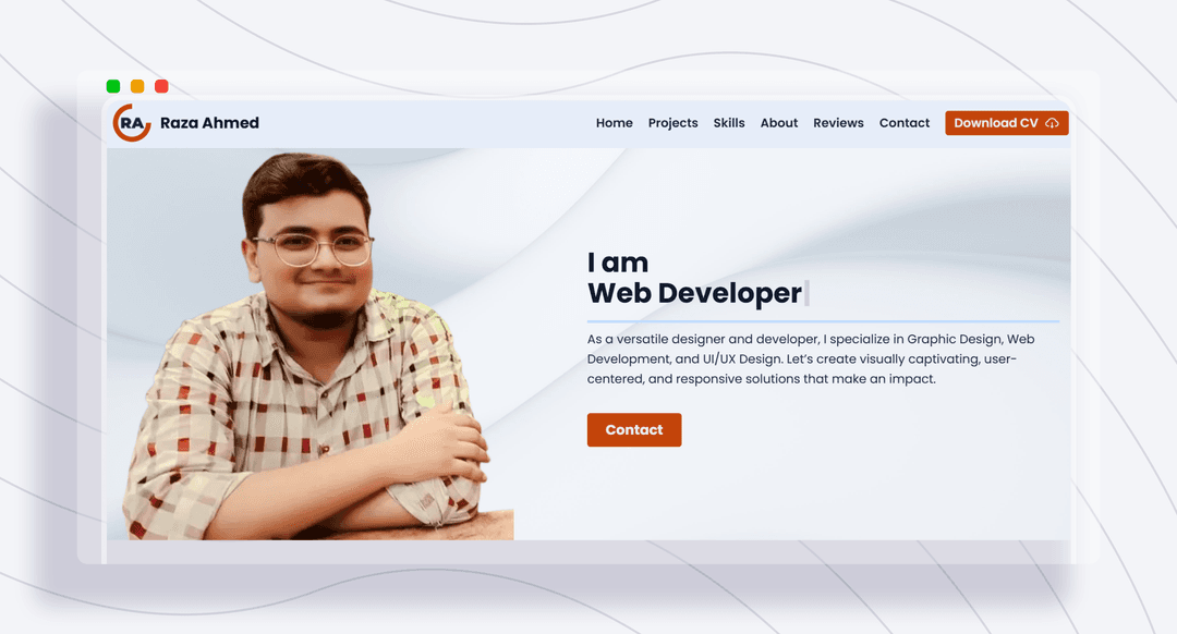 Screenshot of Personal Portfolio – Next.js & Tailwind